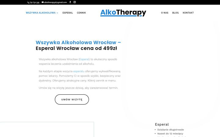 Capture d'écran de alkotherapy.pl