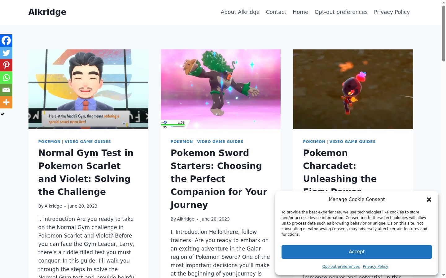 Screenshot of the consent banner shown before any interaction