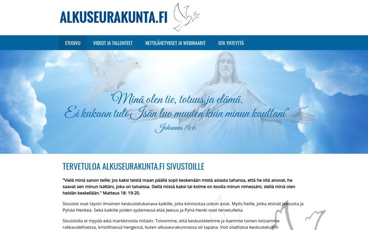 Screenshot of alkuseurakunta.fi