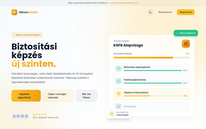 Screenshot of alkuszoktatas.hu