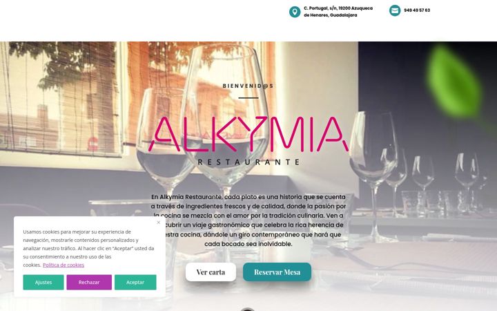 Ekrānuzņēmums no alkymiarestaurante.com