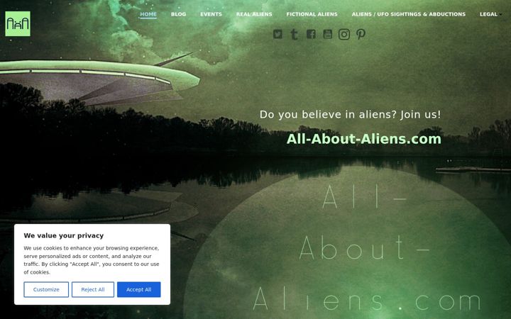 Zrzut ekranu all-about-aliens.com