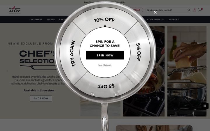 Screenshot of all-clad.com