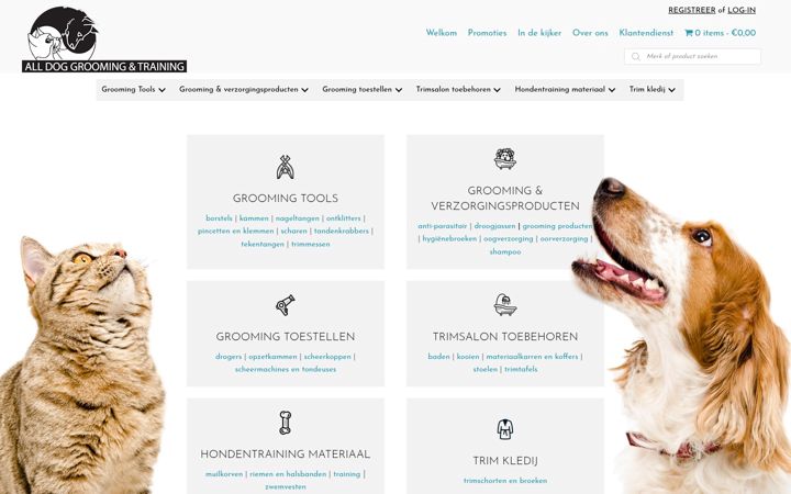 Screenshot ta' all-dog-grooming.be