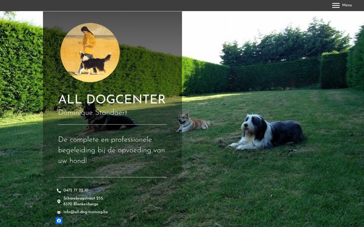 Screenshot ta' all-dog-training.be