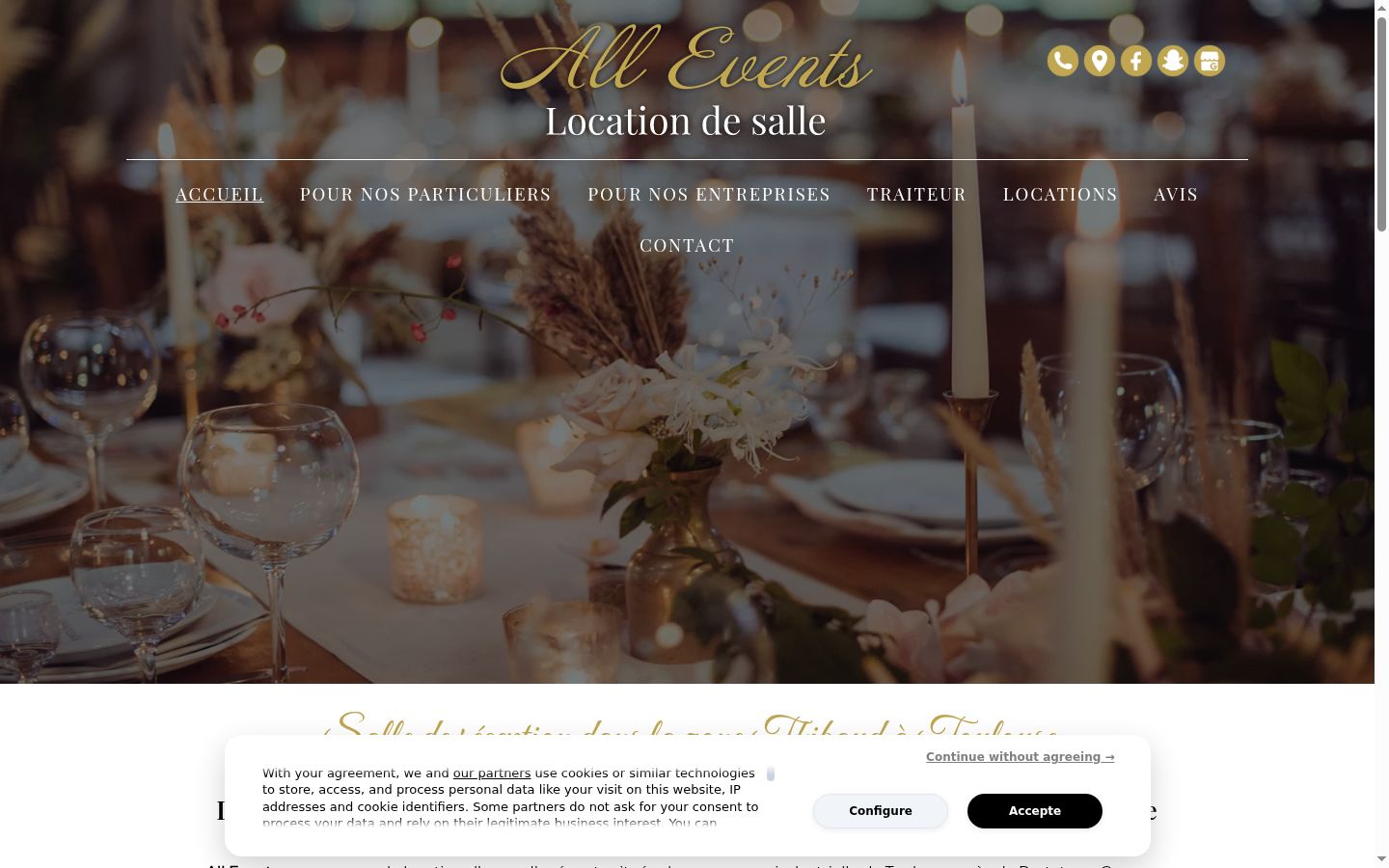 Screenshot of the consent banner shown before any interaction