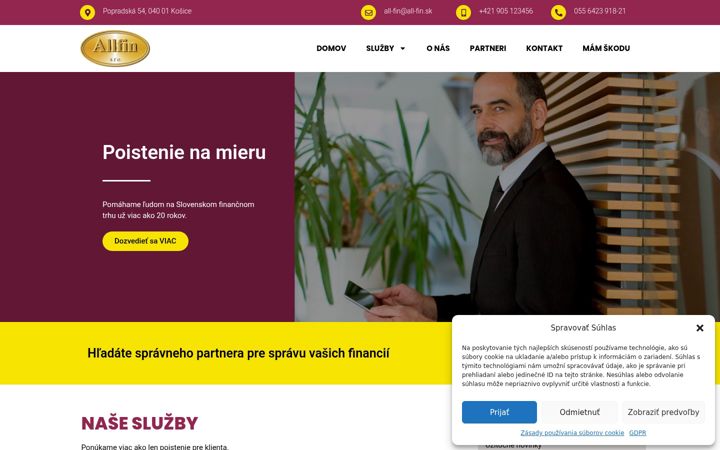 Screenshot ta' all-fin.sk