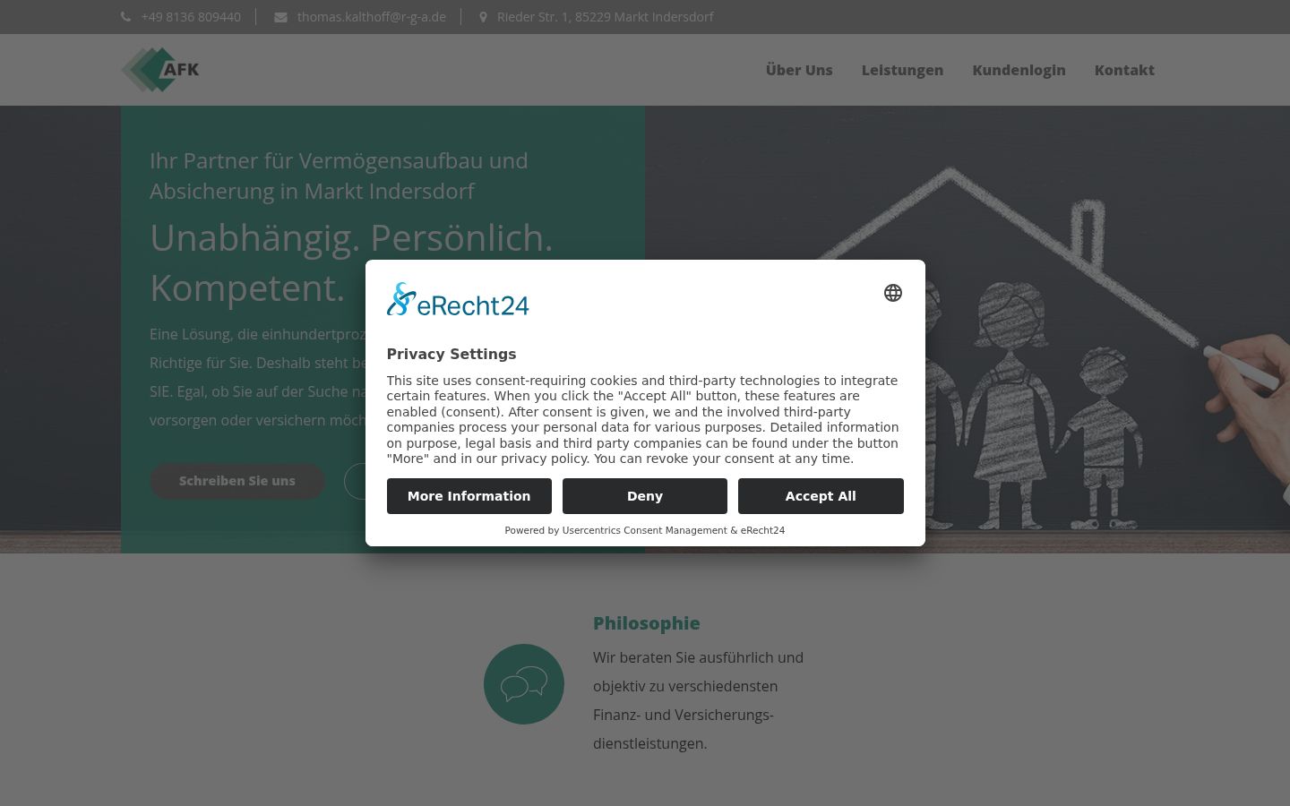 Screenshot tal-banner tal-kunsens muri qabel kwalunkwe interazzjoni