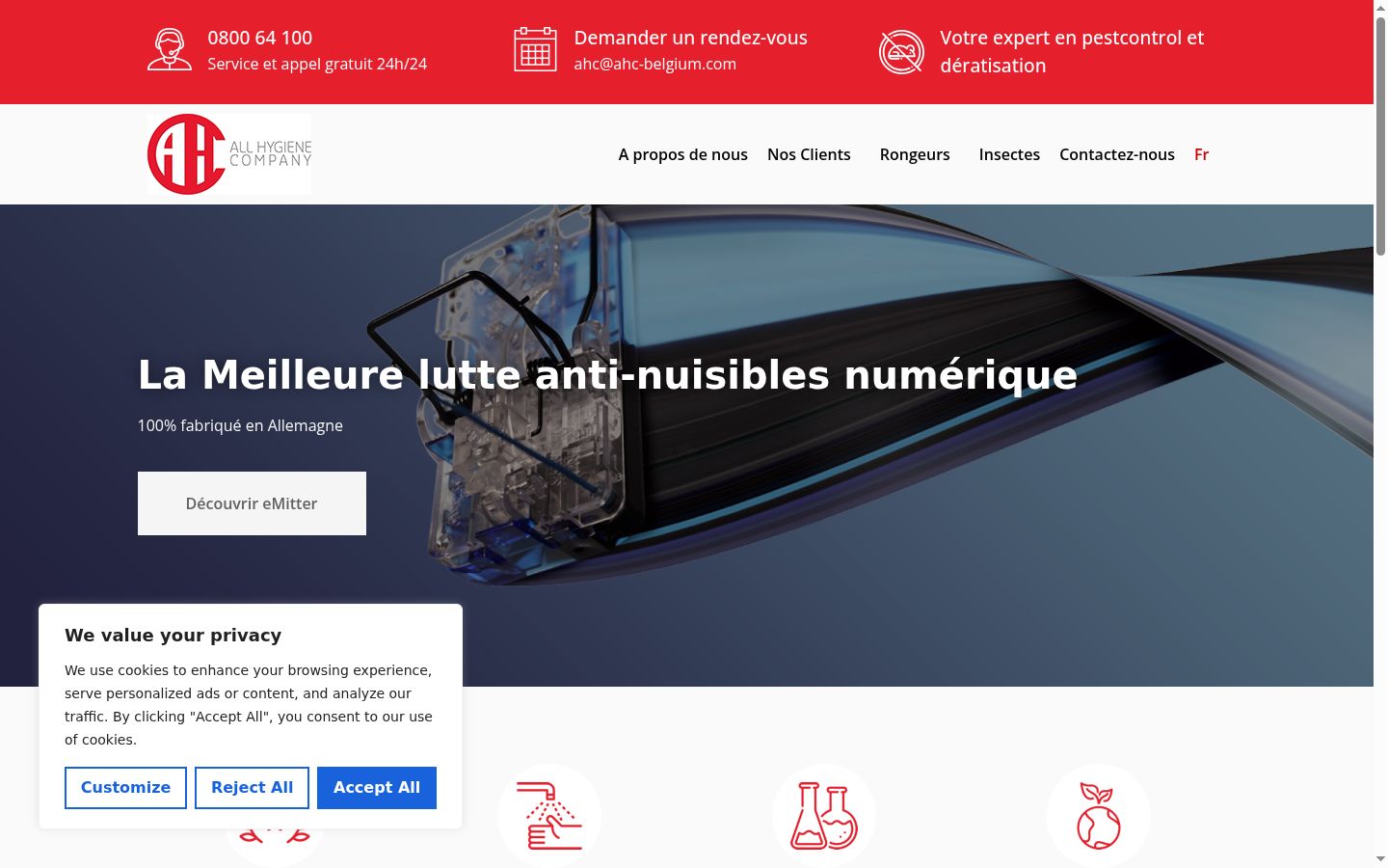 Captura de ecrã do banner de consentimento apresentado antes de qualquer interação