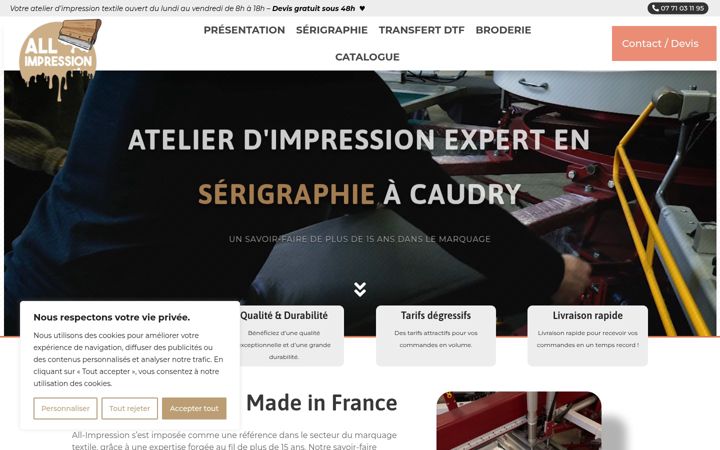 Posnetek zaslona all-impression.com