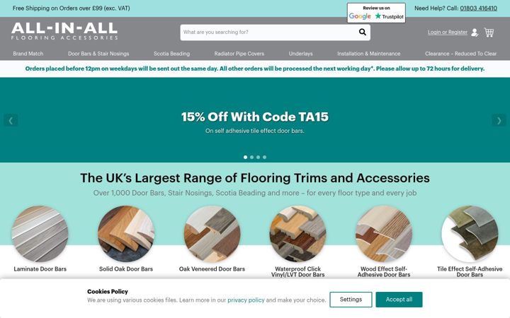 Snímek obrazovky all-in-all-flooring-accessories.co.uk