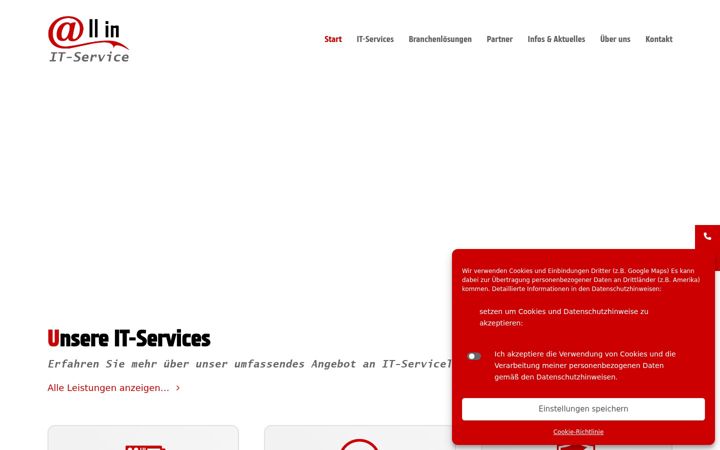Screenshot of all-in-gmbh.de