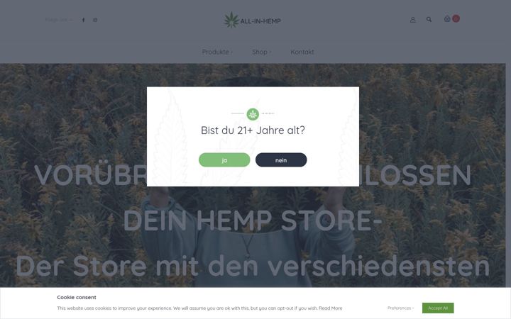 Screenshot of all-in-hemp.com