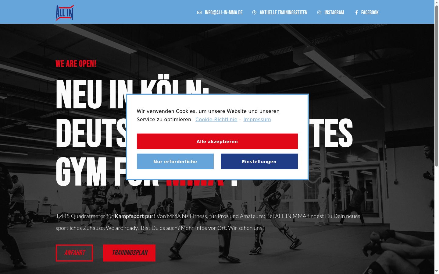Screenshot of the consent banner shown before any interaction
