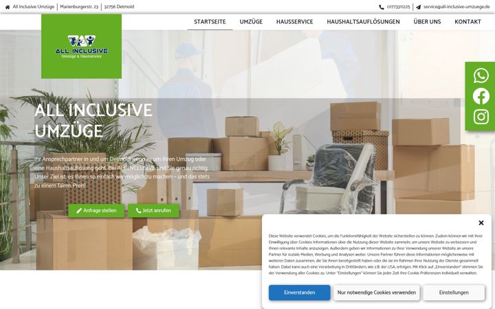 Screenshot of all-inclusive-umzuege.de