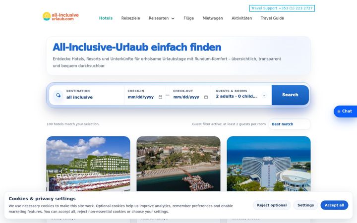 Posnetek zaslona all-inclusiveurlaub.com