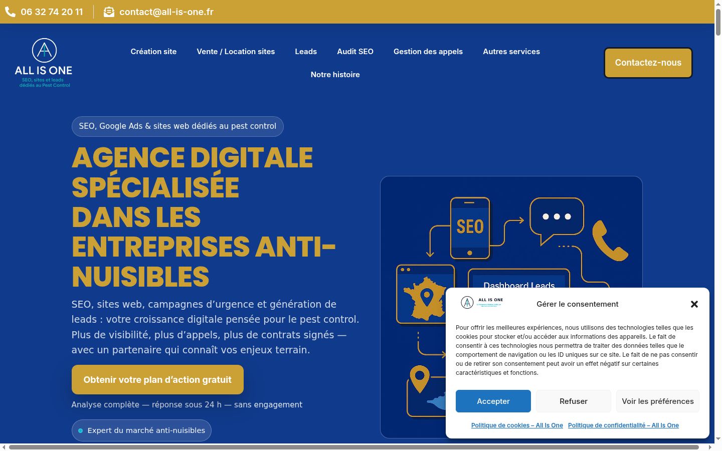 Screenshot of the consent banner shown before any interaction