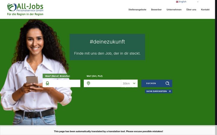 Screenshot of all-jobs.de