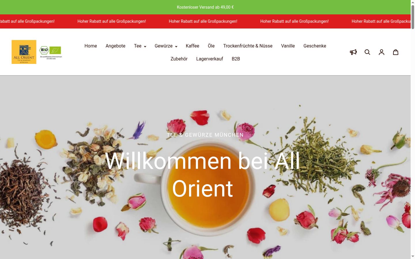 Screenshot des Einwilligungsbanners vor jeglicher Interaktion