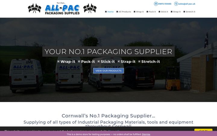 Screenshot of all-pac.co.uk