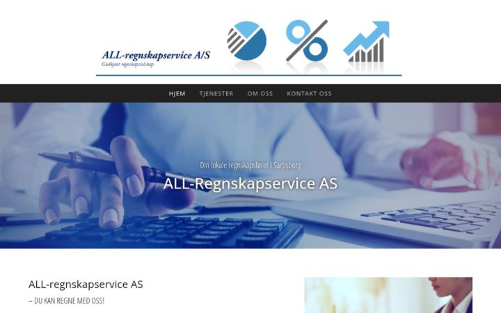 Screenshot of all-regnskapservice.no