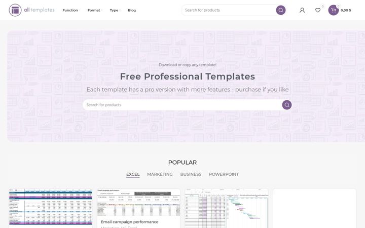 Screenshot of all-templates.com