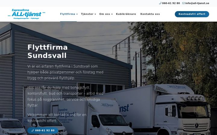 Screenshot ta' all-tjanst.se
