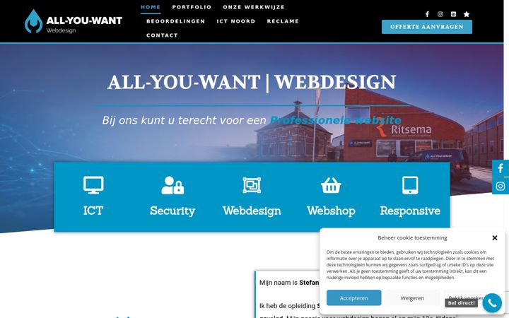 Screenshot van all-you-want.nl