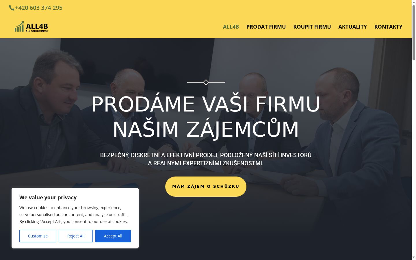 Ekrānuzņēmums ar piekrišanas baneri, kas tika rādīts pirms jebkādas mijiedarbības