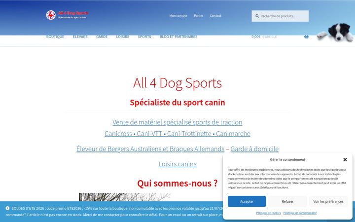 Zrzut ekranu all4dogsports.fr