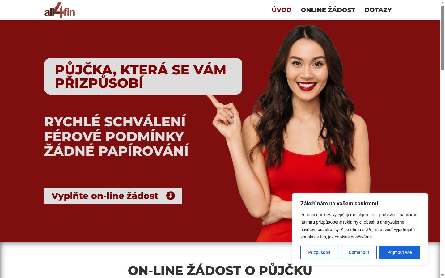 Snimka zaslona bannera za privolu prikazanog prije bilo kakve interakcije