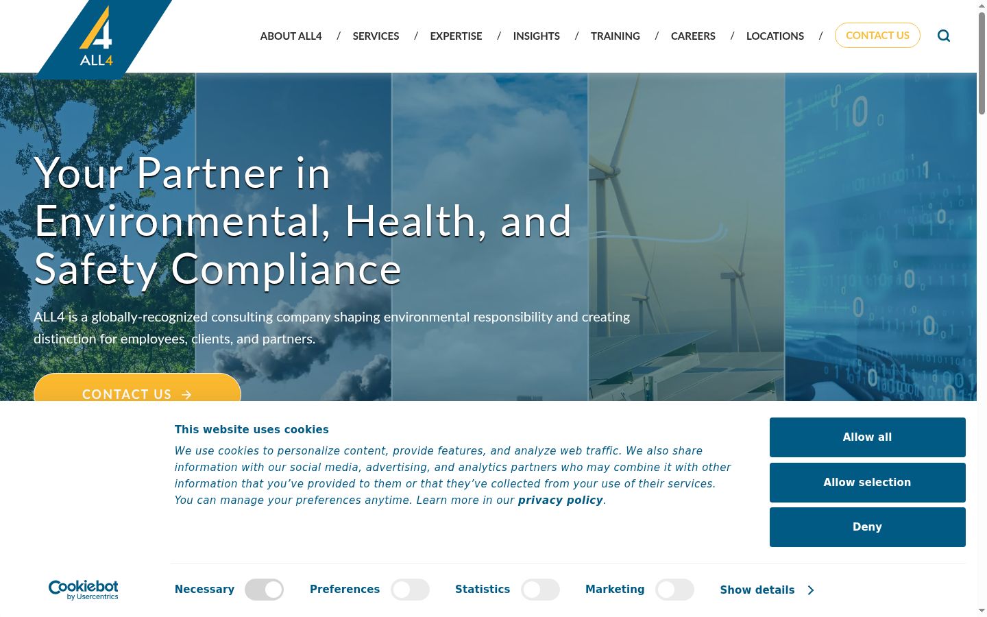 Screenshot del banner di consenso mostrato prima di qualsiasi interazione