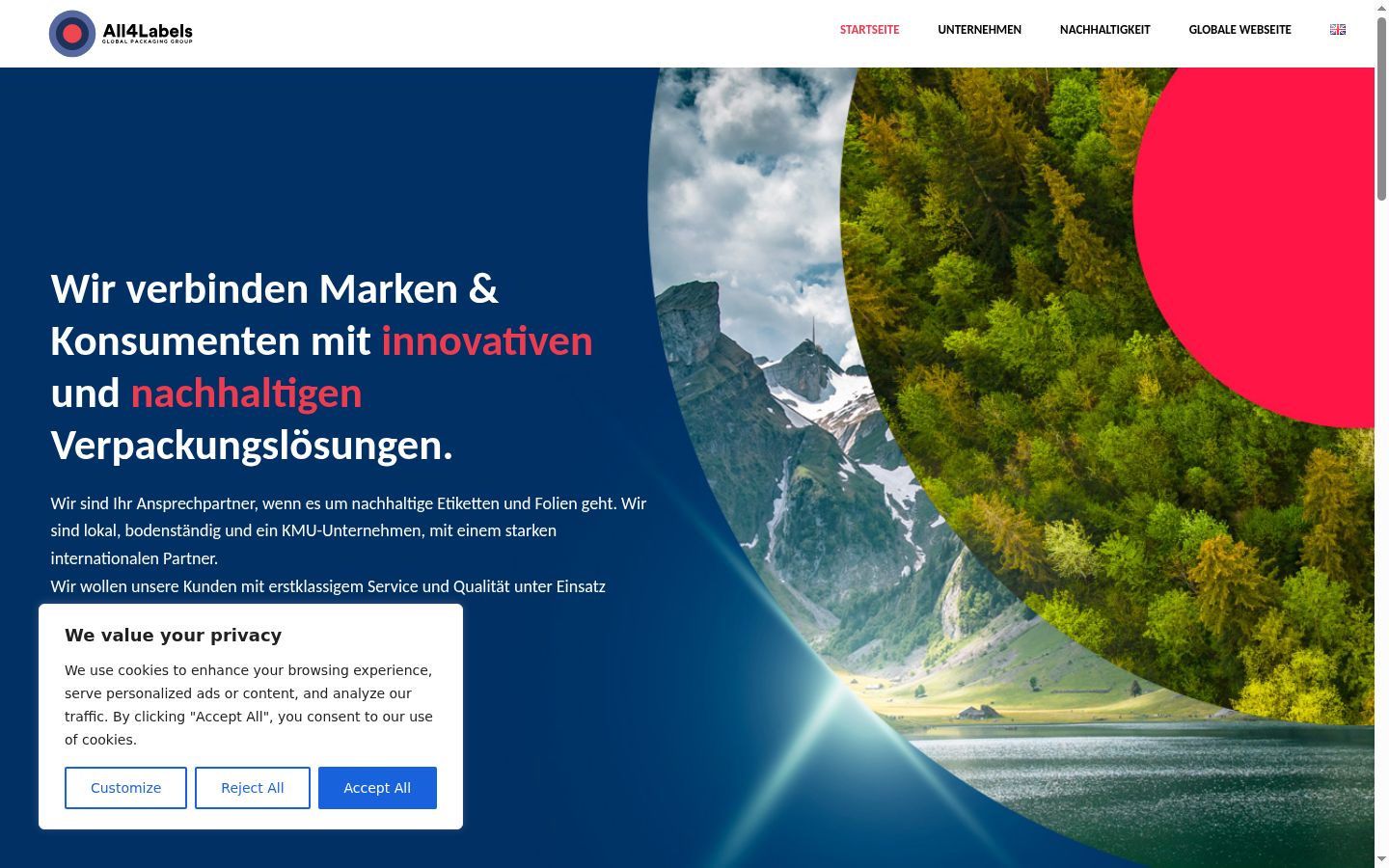 Screenshot of the consent banner shown before any interaction