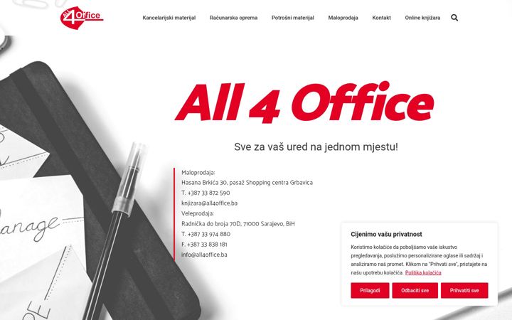 Ekrano kopija all4office.ba