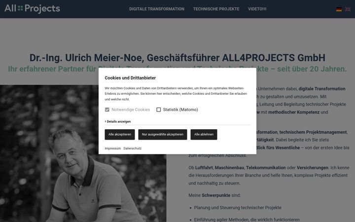Screenshot of all4projects.de