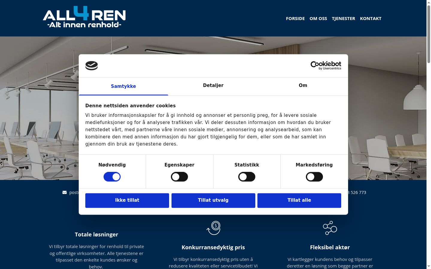 Screenshot of the consent banner shown before any interaction
