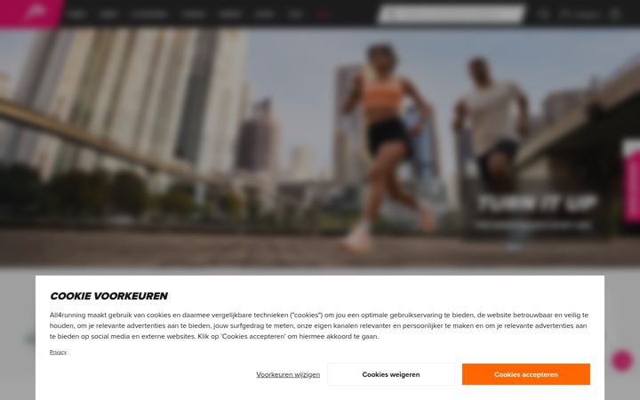Screenshot of all4running.nl