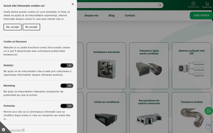 Screenshot of all4ventilation.ro