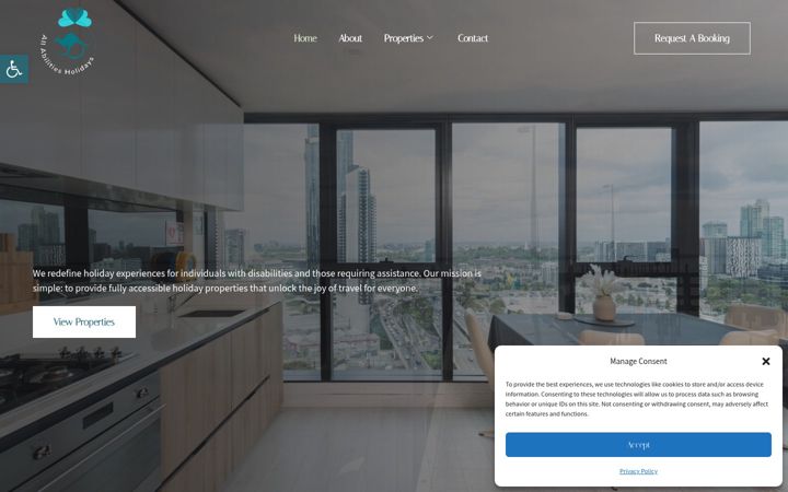 Screenshot of allabilitiesholidays.com.au