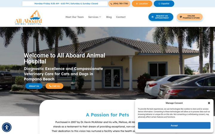 Skjermbilde av allaboardanimal.com