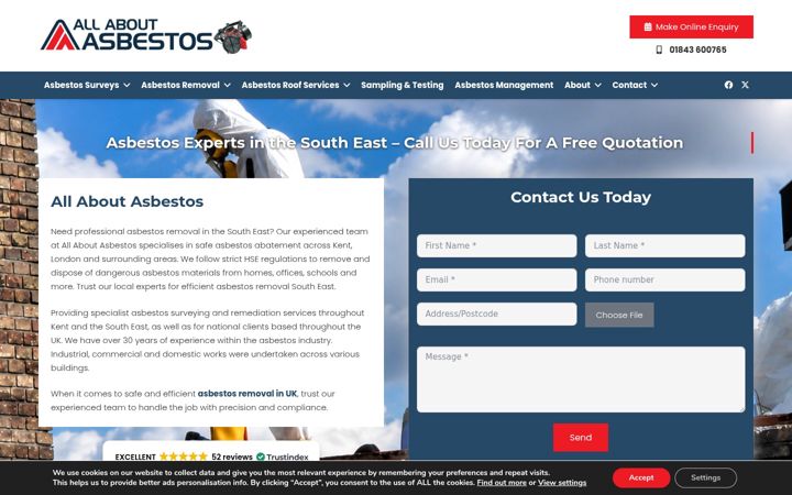 Screenshot von allaboutasbestos.co.uk