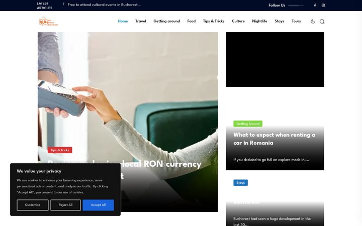 Screenshot of allaboutbucharest.com