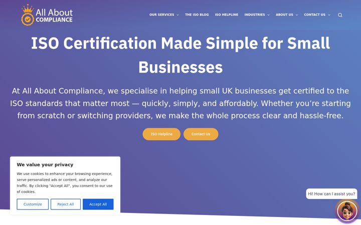 Screenshot of allaboutcompliance.co.uk