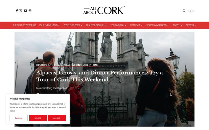 Snímek obrazovky allaboutcork.ie