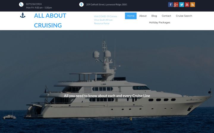 Screenshot of allaboutcruising.co.za