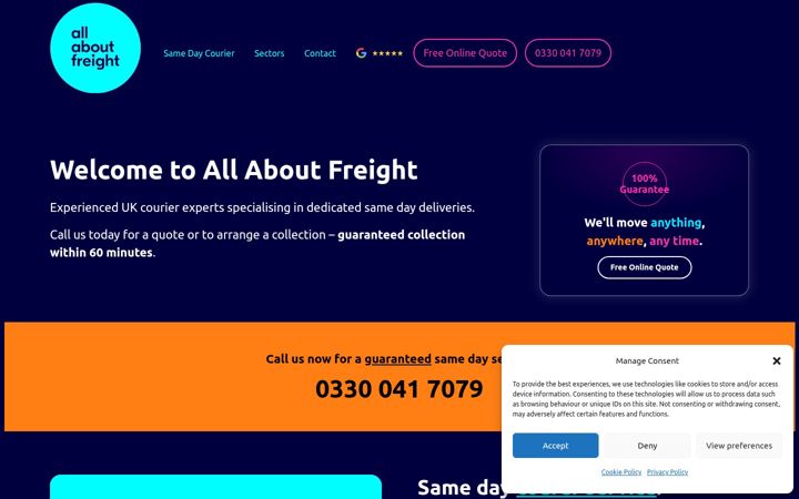 Zrzut ekranu allaboutfreight.co.uk