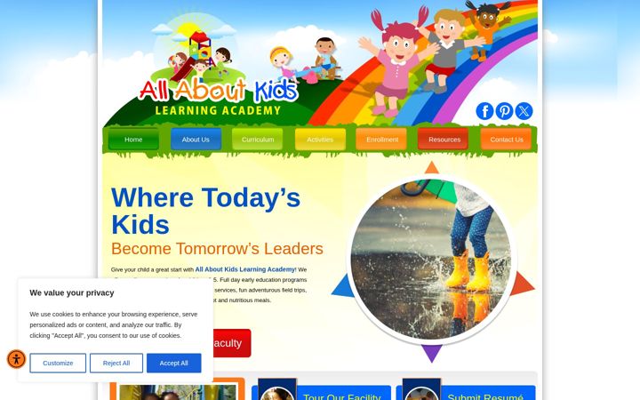Screenshot ta' allaboutkidslearningacademy.co
