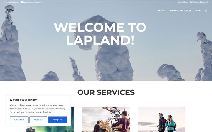 Screenshot of allaboutlapland.fi