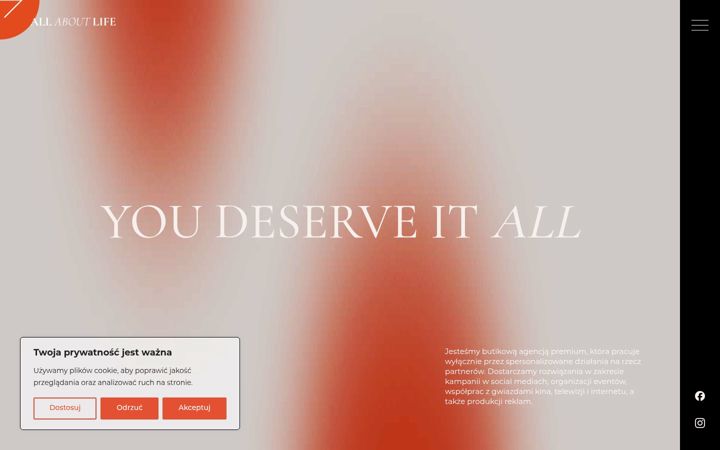 Screenshot of allaboutlife.agency