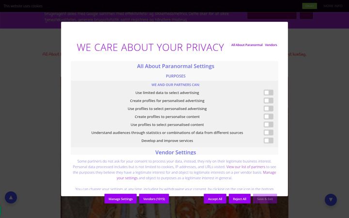 Screenshot of allaboutparanormal.co